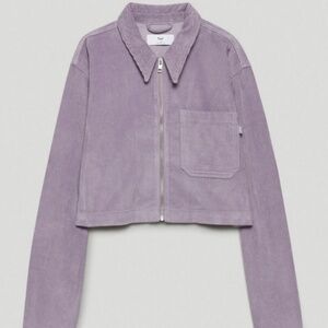 Aritzia TNA Dixon Corduroy Cropped Jacket Purple Ash